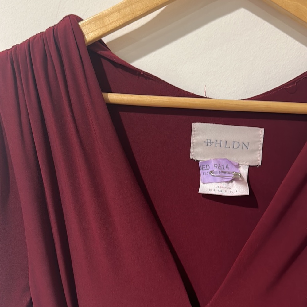 • BHLDN • Mendoza Maxi Dress Gown Burgundy Red 6 Women’s - Picture 4 of 6
